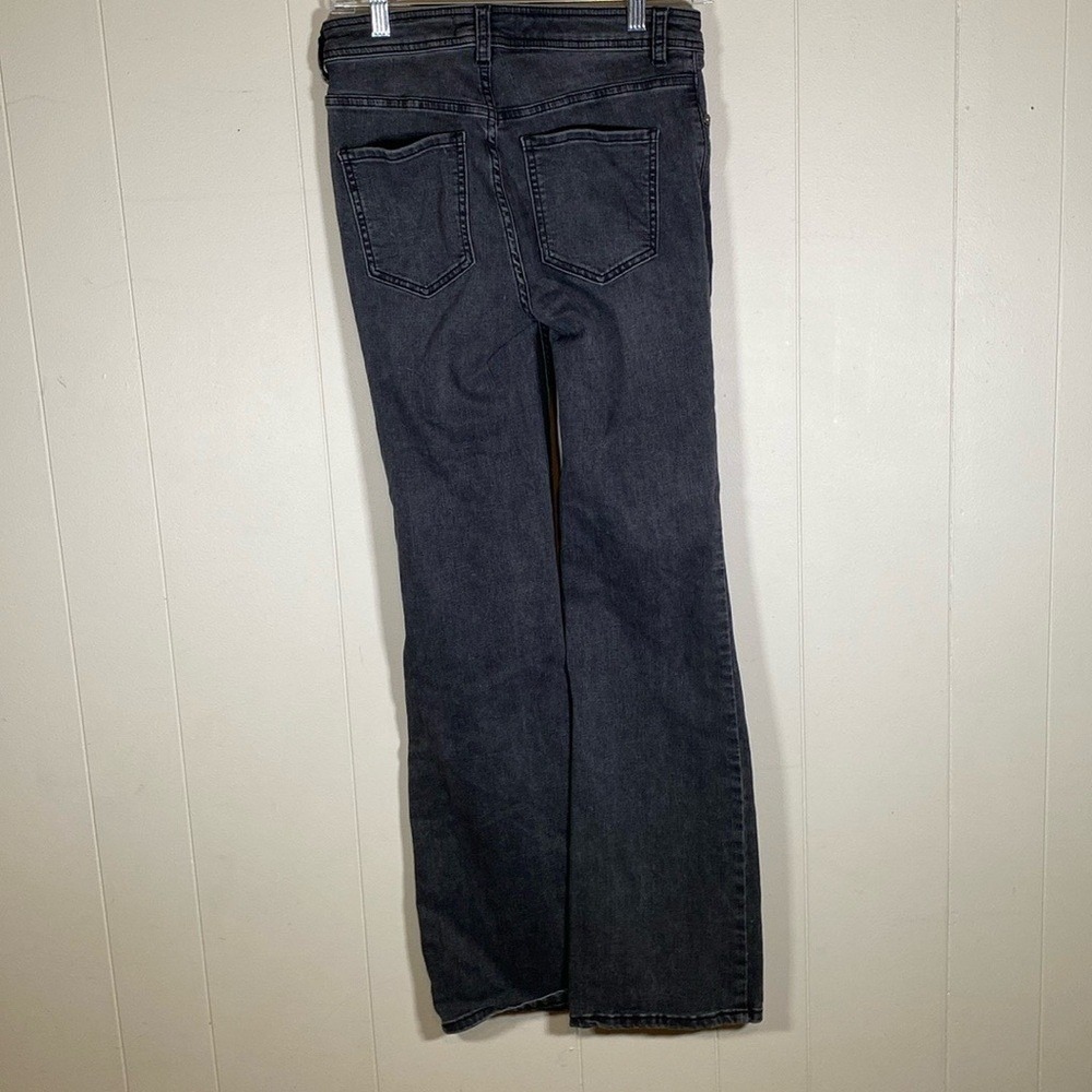 We The Free Jeans Womens 27 Black Denim Boot Cut Flare Button Fly Pants - Picture 6 of 13